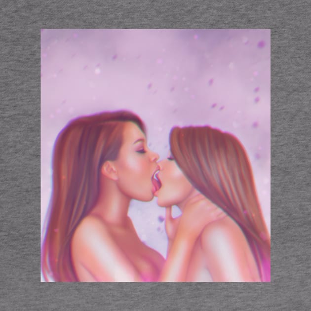 Two Kissing Lovers Girls by Purplehate